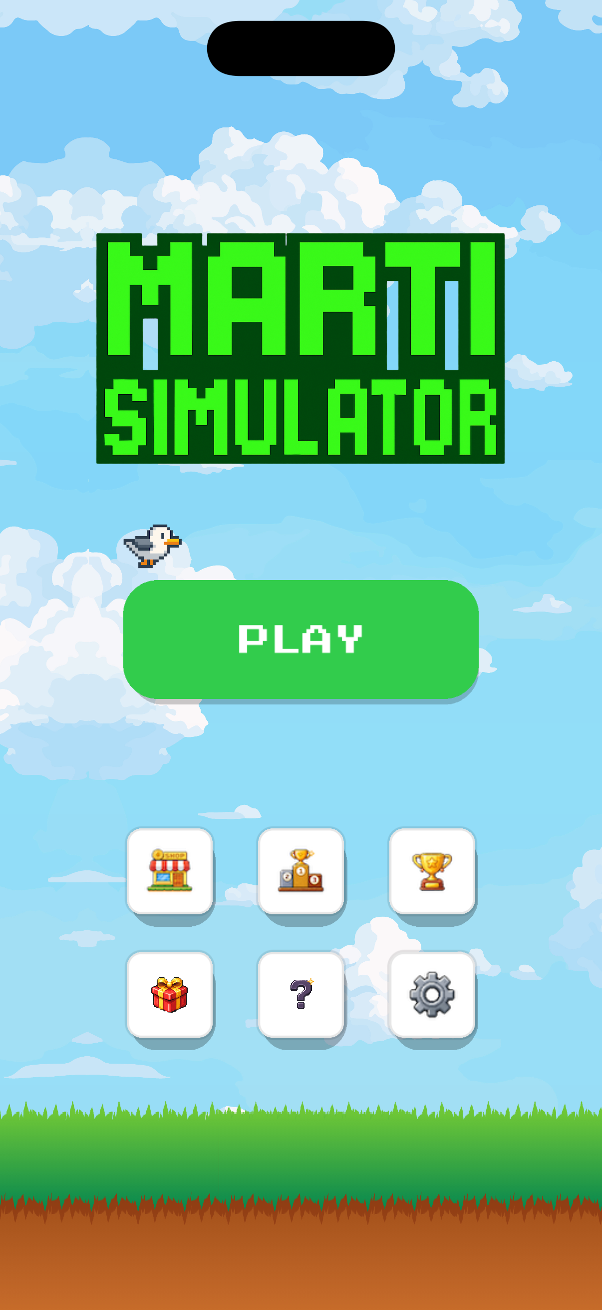 Martı Simulator main menu screen