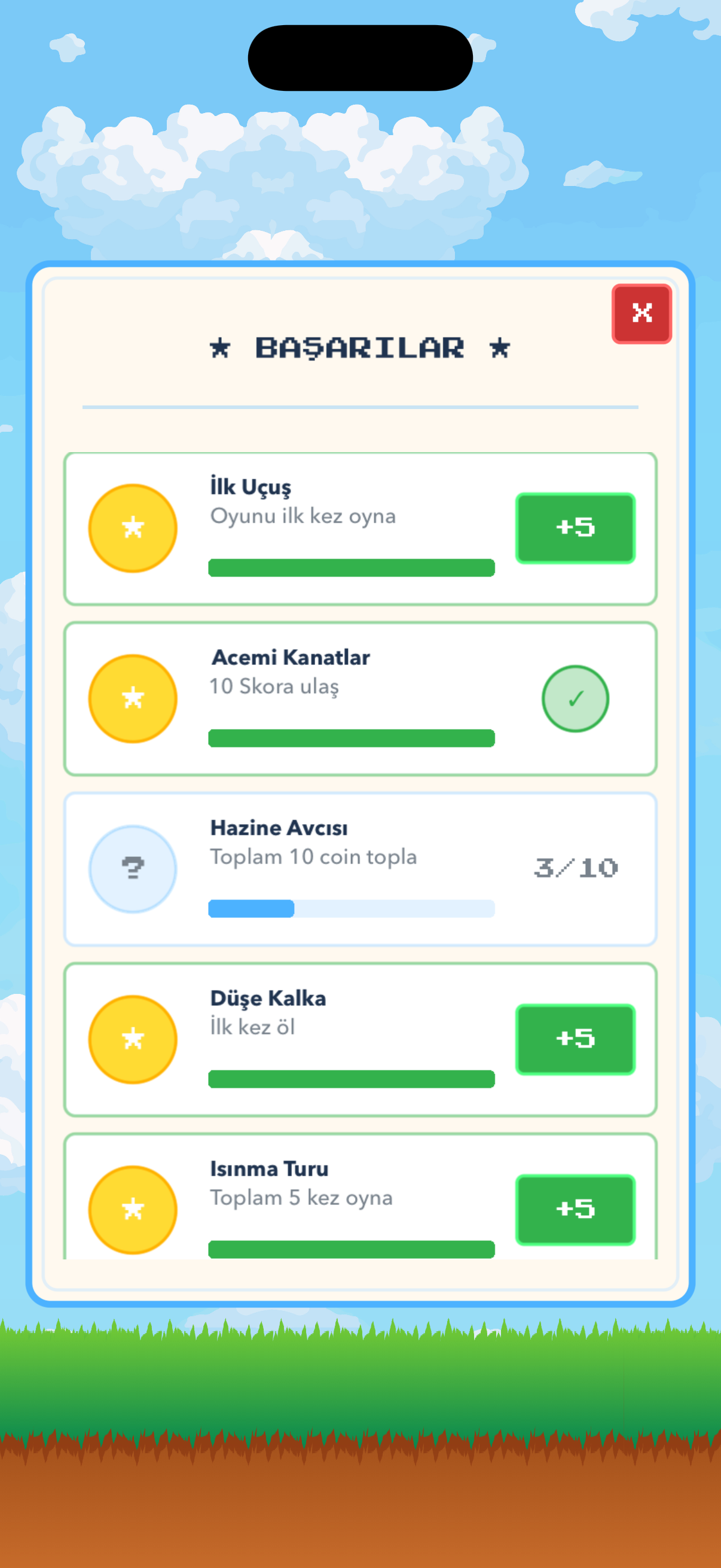 Martı Simulator başarılar sistemi